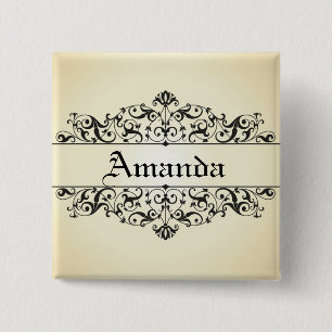 Vintage Blumen Personalisiert Button