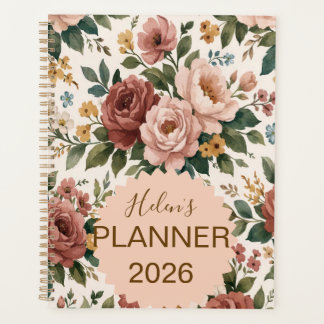 Vintage-Blumen Personalisierter Planer