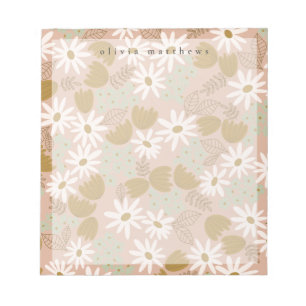 Vintage-Blumen personalisiertes Notizbuch Notizblock