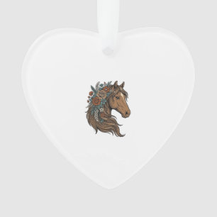 Vintage-Blumen-Pferdekopf-Vektordesign_1 Ornament