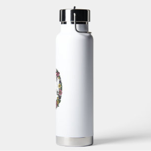 Vintage-Blumen-Pferdeporträt-Vektor-Kunst-Design Trinkflasche