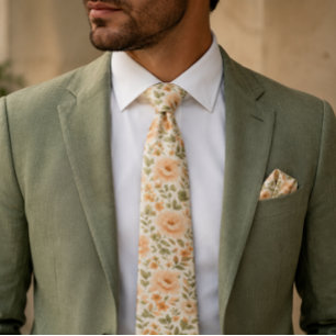 Vintage Blumen-Pfingstrosen-Hochzeitskrawatte Krawatte