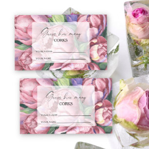 Vintage Blumen, rate wie viele KORKE Hochzeitsspie Begleitkarte