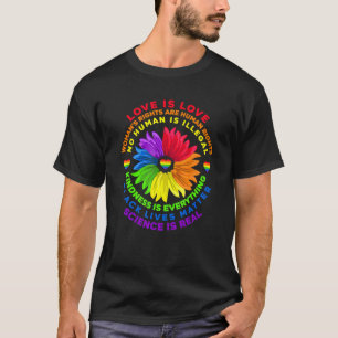 Vintage-Blumen-Regenbogen-Mensch-Schwarze-Leben-Re T-Shirt