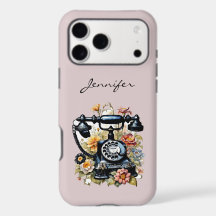 Vintage-Blumen-Retro-Telefon iPhone / iPad-Hülle