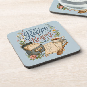 Vintage-Blumen-Rezeptbehälter Cottagecore Getränkeuntersetzer