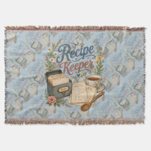 Vintage-Blumen-Rezeptsammlung Cottagecore Decke