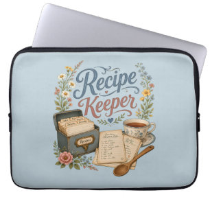Vintage-Blumen-Rezeptspeicher Cottagecore Laptopschutzhülle