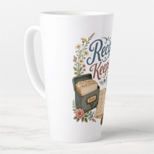 Vintage-Blumen-Rezeptspeicher Cottagecore Milchtasse