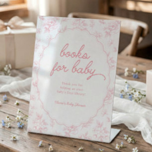 Vintage-Blumen-Rosa-Mädchen-Bücher für Baby-Party Sockelschild