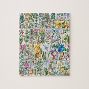 Vintage Blumen Rosa Natur Einzigartig Lustige Kuns Puzzle