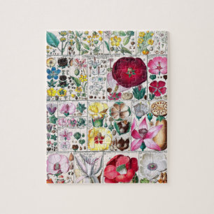 Vintage Blumen Rosa Natur Einzigartig Lustige Kuns Puzzle