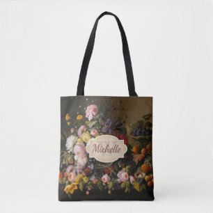 Vintage-Blumen-Rosen-Kunst-Monogramm & Name