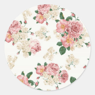 Vintage Blumen Runder Aufkleber