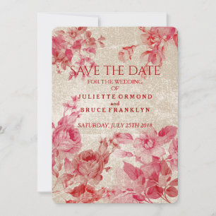 Vintage Blumen - Save The Date Karte