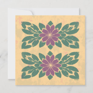 Vintage-Blumen-Schablonen-Design Einladung