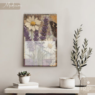 Vintage-Blumen-Schmetterlings-Kalender Kalender