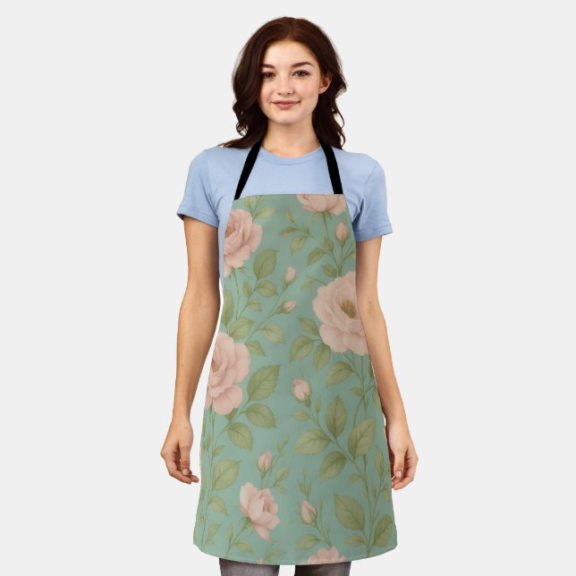 Vintage-Blumen-Schürze Schürze (Getragen)