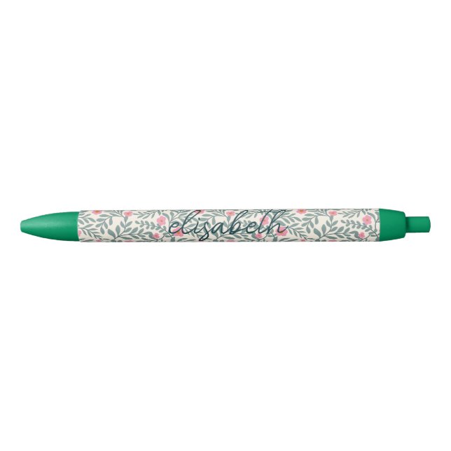 Vintage-Blumen-Script-Name-Monogramm  Kugelschreiber (Vorderseite)
