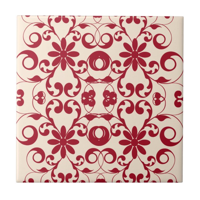 Vintage-Blumen shabby und chic Muster Fliese (Vorderseite)
