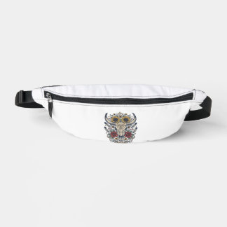 Vintage-Blumen-Stierschädel-Western Bauchtasche
