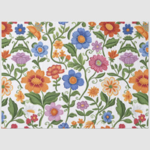 Vintage-Blumen-Strick-Botanik-Muster-Pastell Seidenpapier