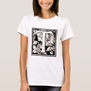 Vintage-Blumen-'T'-Rahmen-Shirt T-Shirt