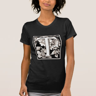 Vintage-Blumen-'T'-Rahmen-Shirt T-Shirt