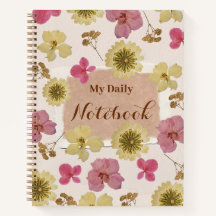 Vintage-Blumen-Tagebuch-Notizbuch