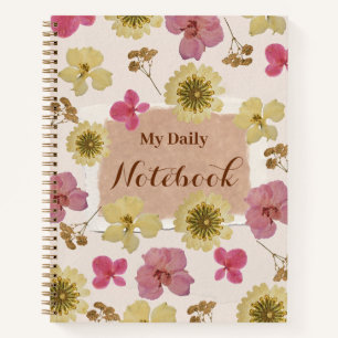 Vintage-Blumen-Tagebuch-Notizbuch Notizbuch