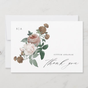 Vintage-Blumen-Taufbild Dankeskarte