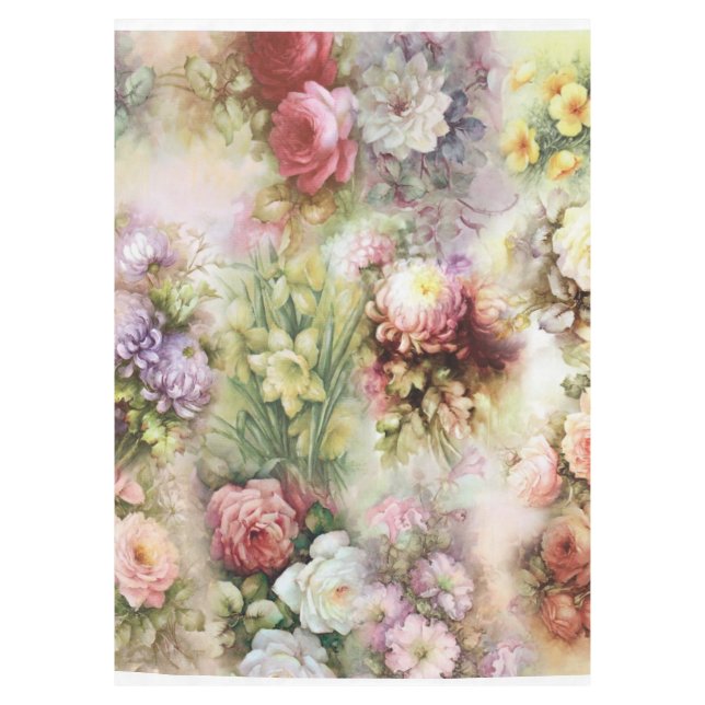 Vintage-Blumen Tischdecke (Vorderseite)