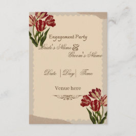 Vintage-Blumen-Tulpen-Verlobungsparty-Einladung Einladung