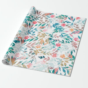 Vintage Blumen- und Foliage Geschenkpapier