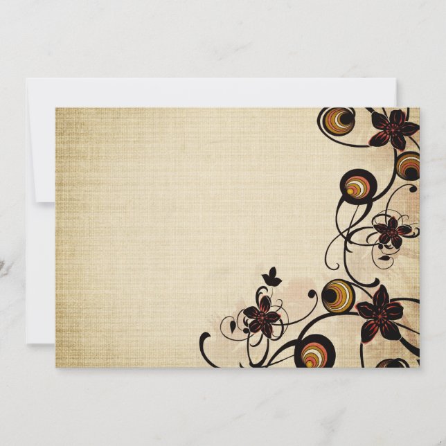 Vintage Blumen und Kreise Einladung (Vorderseite)