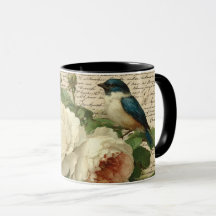 vintage Blumen und Vogel