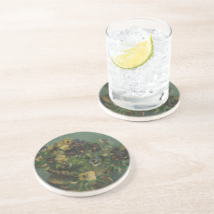 Vintage Blumen Van Gogh Korb mit Stiefmütterchen Getränkeuntersetzer
