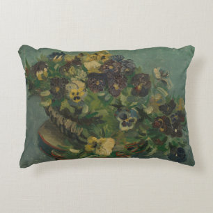 Vintage Blumen Van Gogh Stiefmütterchen-Korb Dekokissen