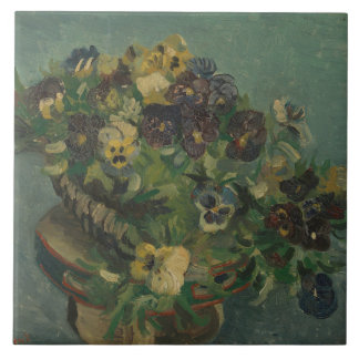 Vintage Blumen Van Gogh Stiefmütterchenkorb Fliese