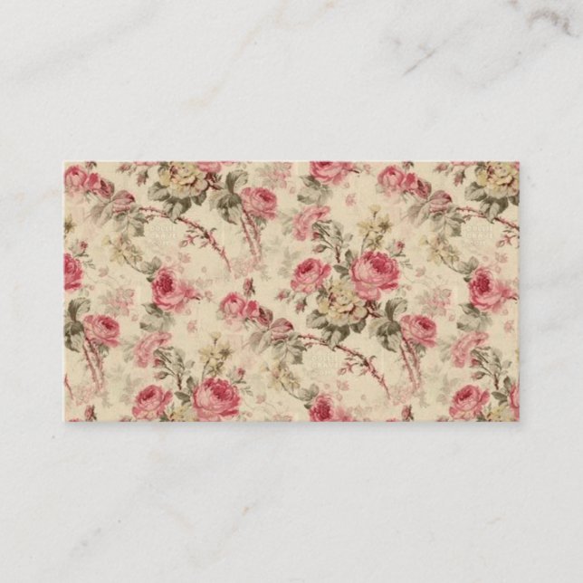 Vintage Blumen Visitenkarte (Vorderseite)