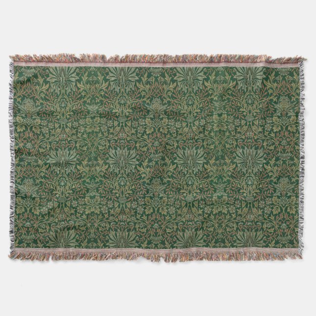 Vintage-Blumen- William-Morris-Blumengarten Decke (Vorderseite)