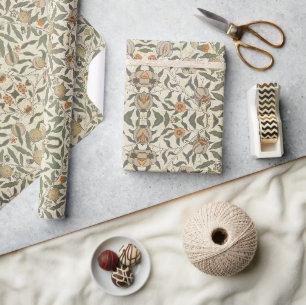 Vintage-Blumen- William Morris Frucht Geschenkpapier