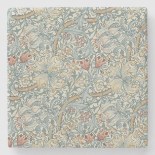 Vintage Blumen William Morris Goldene Lilie Steinuntersetzer