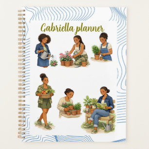 Vintage Blumenaquarell-Gartenliebhaber Chic Planer