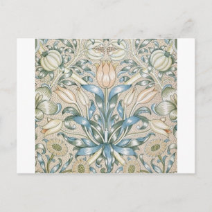 Vintage Blumenarchitektur von Lilien und Pomegrana Postkarte