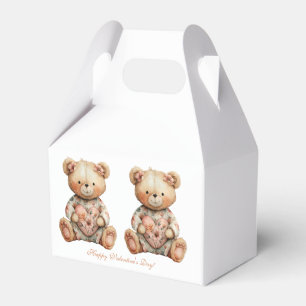 Vintage-Blumenbär mit Herz zum Valentinstag Geschenkschachtel