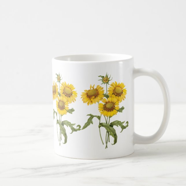 Vintage Blumenblanket Blume Sonnenblumen von Redou Kaffeetasse (Rechts)