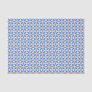 Vintage Blumenblatt-geometrische Fliese blauen Seidenpapier
