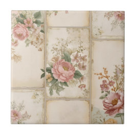 Vintage Blumenblöcke Fliese