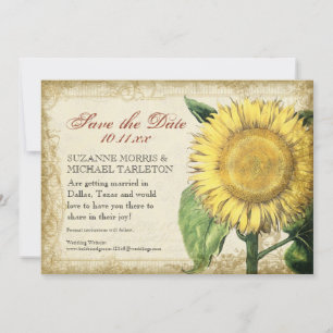 Vintage Blumenblumen - Hochzeit im Herbst Herbst Save The Date